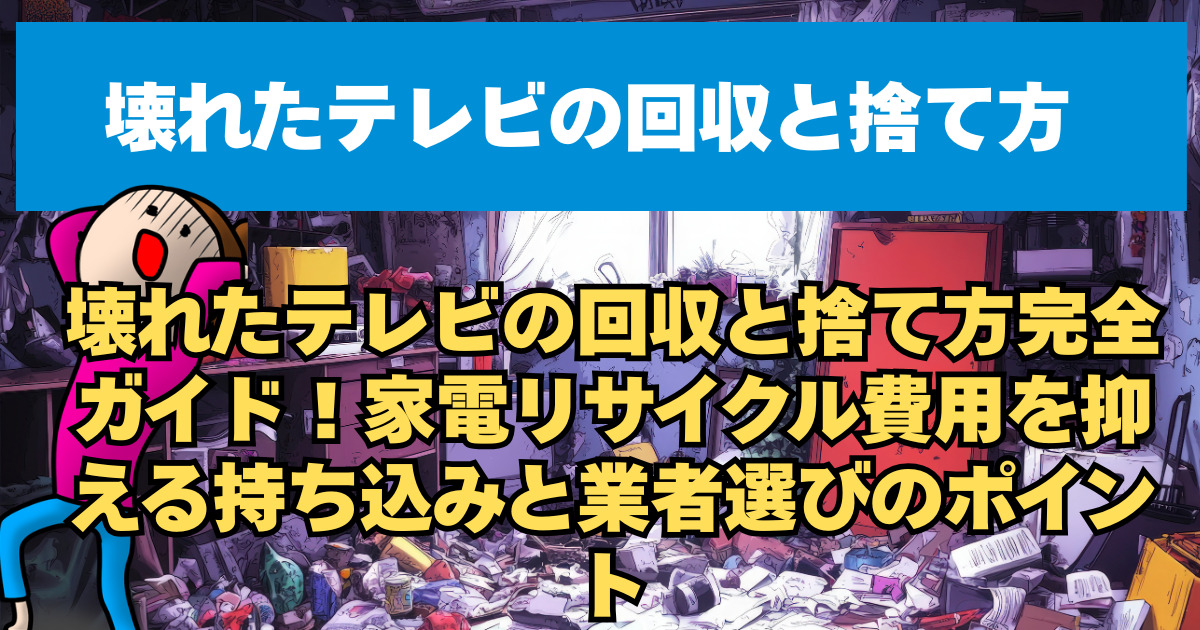 壊れたテレビの回収と捨て方完全ガイド！家電リサイクル費用を抑える持ち込みと業者選びのポイント